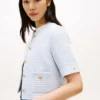 Chaqueta de tweed de manga corta para mujer