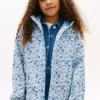 Chaqueta impermeable con capucha y estampado floral para niña
