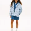 Chaqueta impermeable con capucha y estampado floral para niña