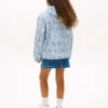 Chaqueta impermeable con capucha y estampado floral para niña
