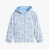 Chaqueta impermeable con capucha y estampado floral para niña