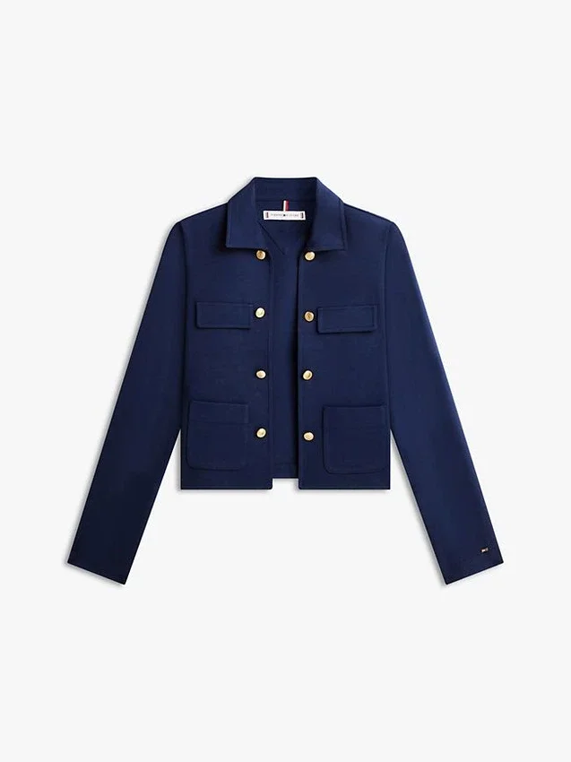 Chaqueta Ponte con múltiples bolsillos y botones dorados Chaqueta Ponte con múltiples bolsillos y botones dorados