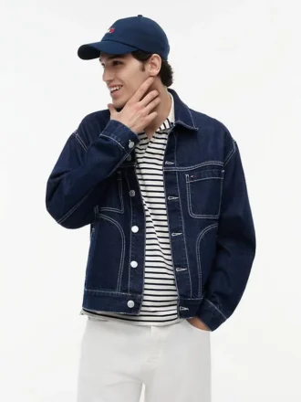 Chaqueta ranchera vaquera de lavado oscuro de Tommy Jeans