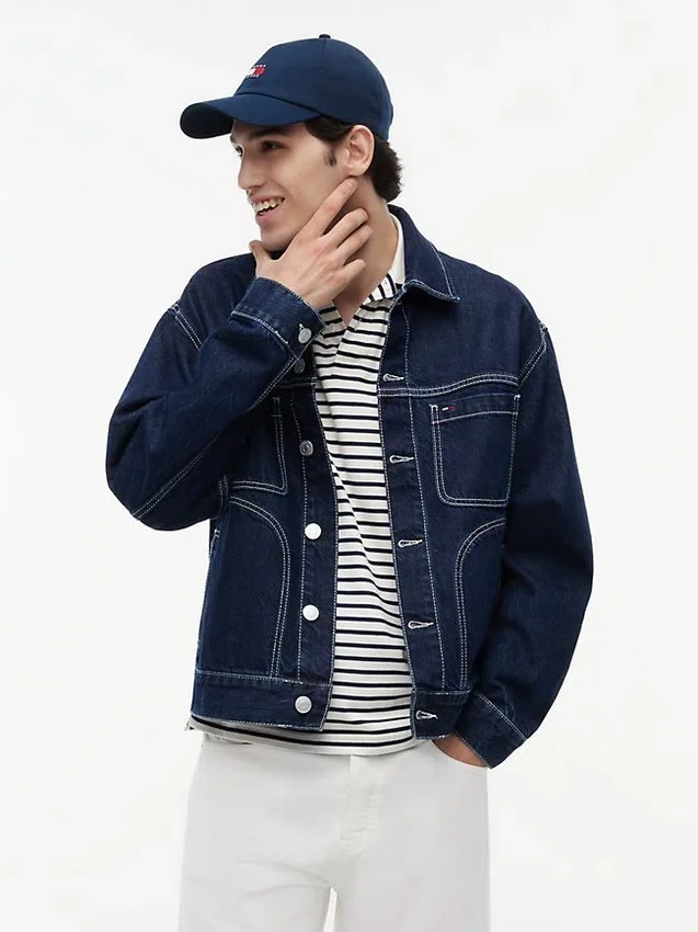 Chaqueta ranchera vaquera de lavado oscuro de Tommy Jeans Chaqueta ranchera vaquera de lavado oscuro de Tommy Jeans