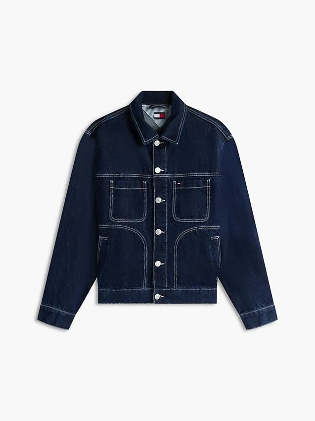 Chaqueta ranchera vaquera de lavado oscuro de Tommy Jeans Chaqueta ranchera vaquera de lavado oscuro de Tommy Jeans