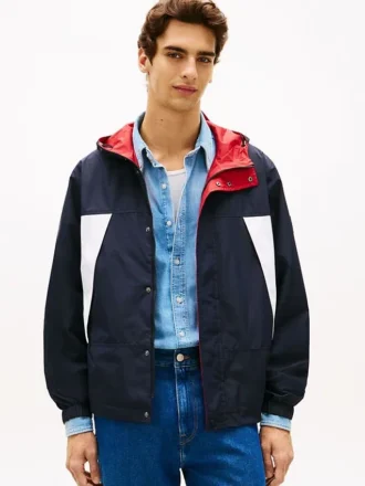 Chaqueta reversible con capucha resistente al agua