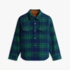 Chaqueta tipo camisa acolchada de mezcla de lana a cuadros