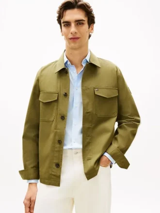 Chaqueta tipo camisa de sarga