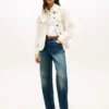 Chaqueta tipo camisa utilitaria oversize de sarga
