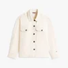 Chaqueta tipo camisa utilitaria oversize de sarga