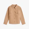 Chaqueta tipo camisa utilitaria oversize de sarga