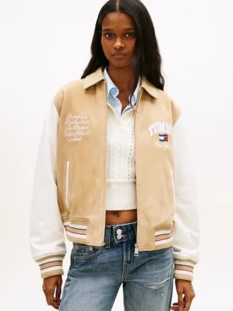 Chaqueta universitaria de ante Tommy Jeans