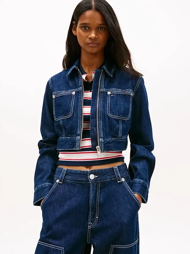 Chaqueta vaquera corta con cremallera de Tommy Jeans Chaqueta vaquera corta con cremallera de Tommy Jeans