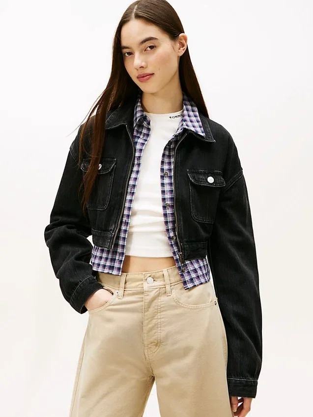 Chaqueta vaquera corta con cremallera de Tommy Jeans Chaqueta vaquera corta con cremallera de Tommy Jeans
