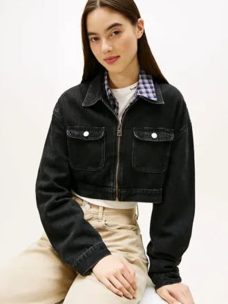 Chaqueta vaquera corta con cremallera de Tommy Jeans