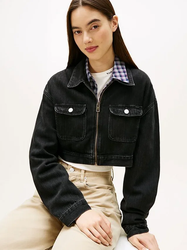 Chaqueta vaquera corta con cremallera de Tommy Jeans Chaqueta vaquera corta con cremallera de Tommy Jeans