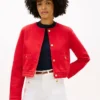 Chaqueta vaquera de mujer con botones dorados