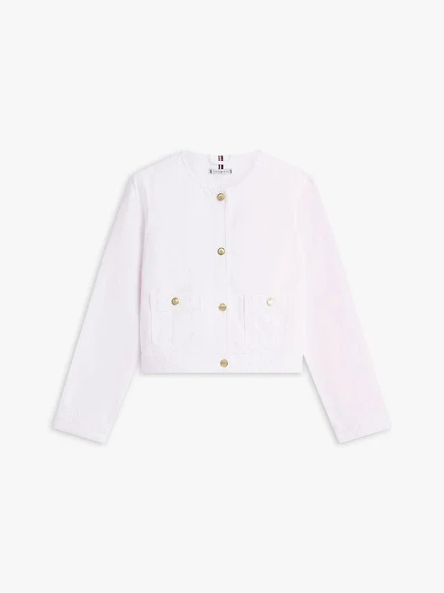 Chaqueta vaquera de mujer con botones dorados Chaqueta vaquera de mujer con botones dorados