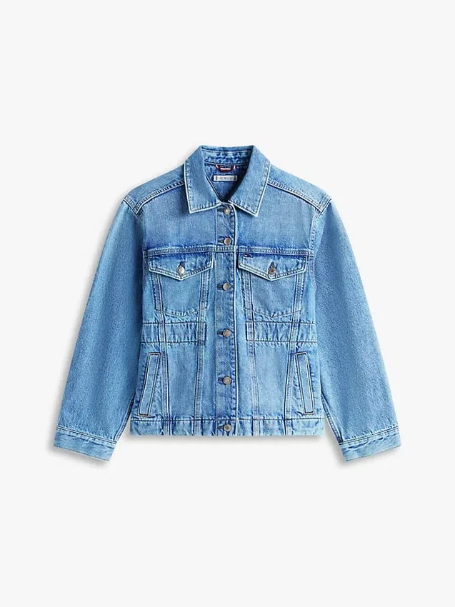 Chaqueta vaquera desgastada con cintura ceñida Chaqueta vaquera desgastada con cintura ceñida