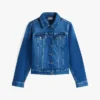 Chaqueta vaquera elástica de corte entallado y lavado oscuro Chaqueta vaquera elástica de corte entallado y lavado oscuro