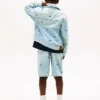Chaqueta vaquera oversize con bandera ondulada para niño