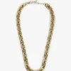 Collar de cadena con eslabones marineros chapado en oro