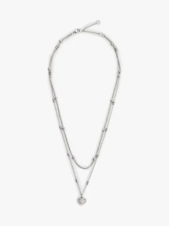 Collar de doble vuelta con colgante de corazón