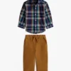 Conjunto de camisa y pantalones a cuadros para bebés Conjunto de camisa y pantalones a cuadros para bebés