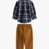 Conjunto de camisa y pantalones a cuadros para bebés Conjunto de camisa y pantalones a cuadros para bebés
