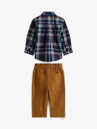 Conjunto de camisa y pantalones a cuadros para bebés Conjunto de camisa y pantalones a cuadros para bebés