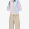 Conjunto de camisa y pantalones a rayas para bebés