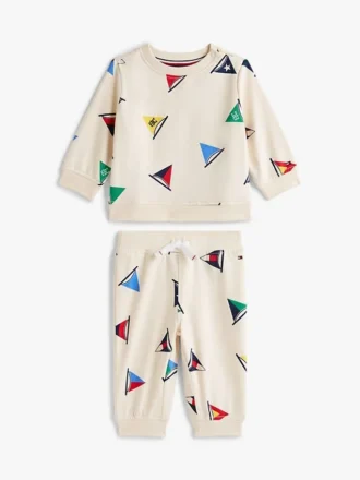 Conjunto de camiseta y pantalones con bandera de vela para bebés