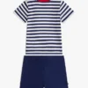 Conjunto de camiseta y pantalones cortos a rayas para bebés Conjunto de camiseta y pantalones cortos a rayas para bebés