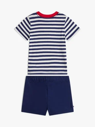 Conjunto de camiseta y pantalones cortos a rayas para bebés Conjunto de camiseta y pantalones cortos a rayas para bebés