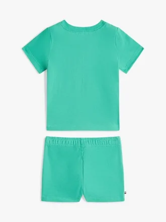 Conjunto de camiseta y pantalones cortos con el logotipo de la palmera para bebés