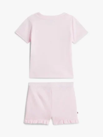 Conjunto de camiseta y pantalones cortos con el logotipo de Tommy para bebés Conjunto de camiseta y pantalones cortos con el logotipo de Tommy para bebés
