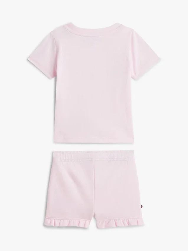 Conjunto de camiseta y pantalones cortos con el logotipo de Tommy para bebés Conjunto de camiseta y pantalones cortos con el logotipo de Tommy para bebés