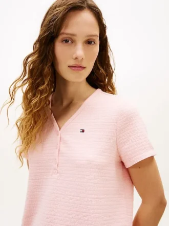 Conjunto de pijama con camiseta Henley y pantalones cortos