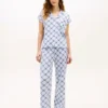 Conjunto de pijama de manga corta con camisa y pantalones cortos