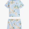 Conjunto de polo y pantalones cortos con estampado floral para bebés