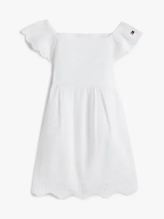 Conjunto de vestido con ojales bordados para bebés Conjunto de vestido con ojales bordados para bebés