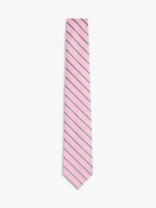 Corbata a rayas de mezcla de lino y seda Corbata a rayas de mezcla de lino y seda
