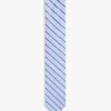 Corbata a rayas de mezcla de lino y seda Corbata a rayas de mezcla de lino y seda