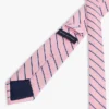 Corbata a rayas de mezcla de lino y seda Corbata a rayas de mezcla de lino y seda