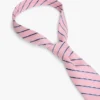 Corbata a rayas de mezcla de lino y seda Corbata a rayas de mezcla de lino y seda