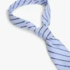 Corbata a rayas de mezcla de lino y seda Corbata a rayas de mezcla de lino y seda