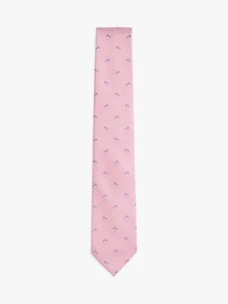 Corbata de mezcla de seda con estampado de palmeras