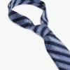 Corbata de mezcla de seda con rayas diagonales anchas