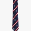 Corbata de seda a rayas con monograma y escudo Corbata de seda a rayas con monograma y escudo