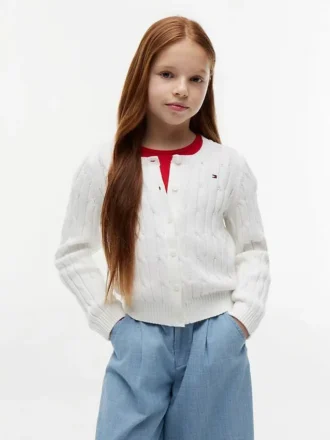 Cárdigan de punto trenzado para niña